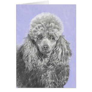 Poodle Miniatur Spielzeug Silver Gray Blue Hund Ku