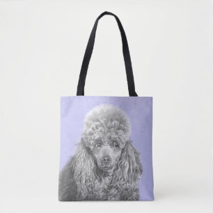 Poodle Miniatur Spielzeug Silver Gray Blue Hund Ku