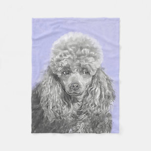 Poodle Miniatur Spielzeug Silver Gray Blue Hund Ku Fleecedecke