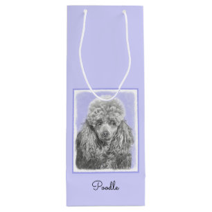 Poodle Miniatur Spielzeug Silver Gray Blue Hund Ku Geschenktüte Für Weinflaschen