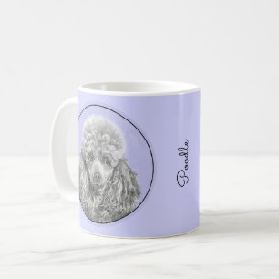 Poodle Miniatur Spielzeug Silver Gray Blue Hund Ku Kaffeetasse