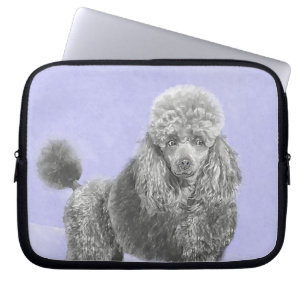 Poodle Miniatur Spielzeug Silver Gray Blue Hund Ku Laptopschutzhülle