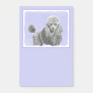 Poodle Miniatur Spielzeug Silver Gray Blue Hund Ku Post-it Klebezettel