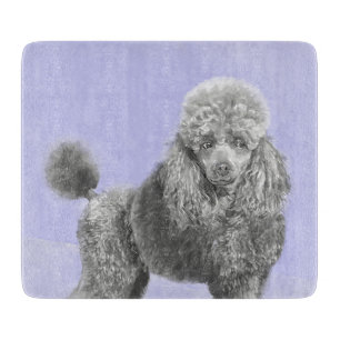 Poodle Miniatur Spielzeug Silver Gray Blue Hund Ku Schneidebrett