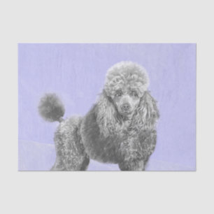 Poodle Miniatur Spielzeug Silver Gray Blue Hund Ku Seidenpapier
