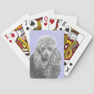 Poodle Miniatur Spielzeug Silver Gray Blue Hund Ku Spielkarten