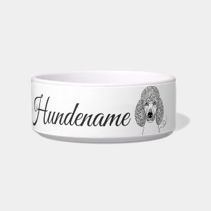 Poodle Minimalist Line Art personalized bowl Napf