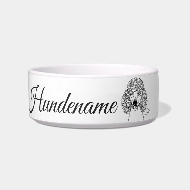 Poodle Minimalist Line Art personalized bowl Napf (Vorderseite)