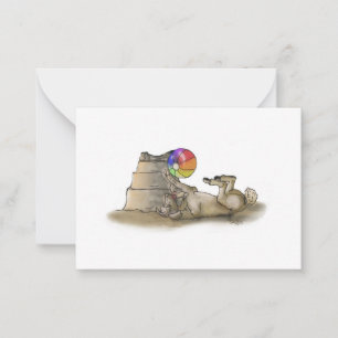 Poodle mit Beach Ball und Sand Castle Note Card Mitteilungskarte