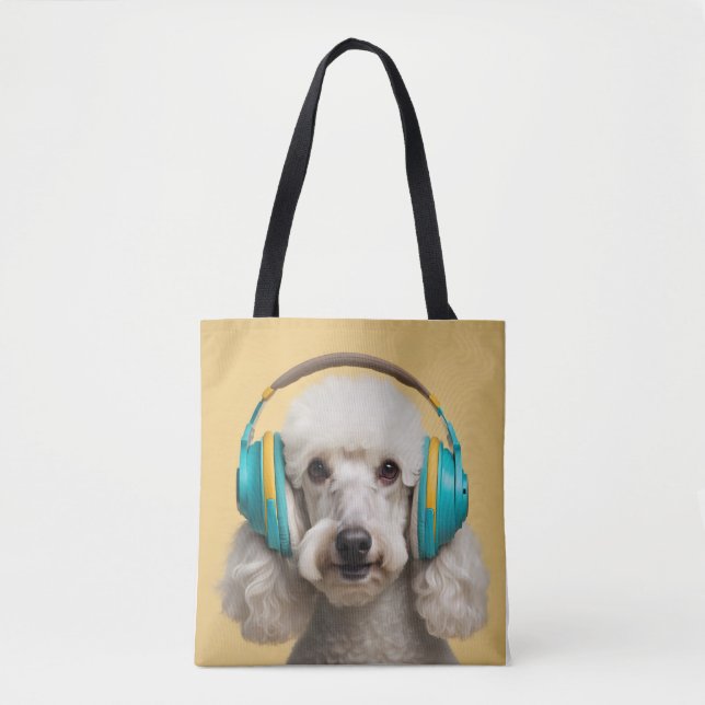 Poodle mit Kopfhörer (Vorderseite)