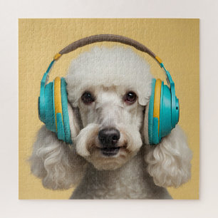 Poodle mit Kopfhörer Puzzle