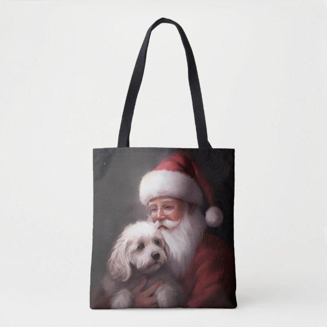 Poodle mit Weihnachtsmann Weihnachten (Vorderseite)