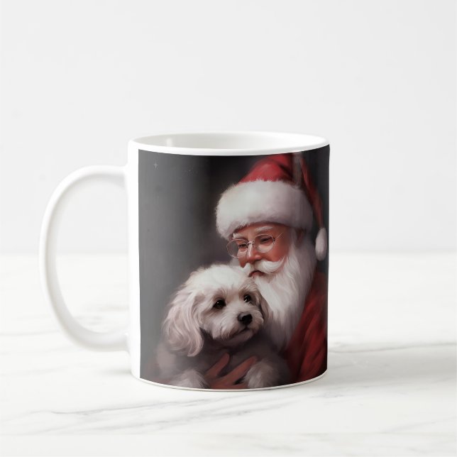 Poodle mit Weihnachtsmann Weihnachten Kaffeetasse (Links)