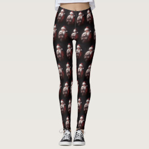 Poodle mit Weihnachtsmann Weihnachten Leggings