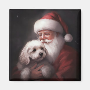 Poodle mit Weihnachtsmann Weihnachten Magnet