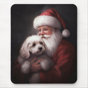 Poodle mit Weihnachtsmann Weihnachten Mousepad