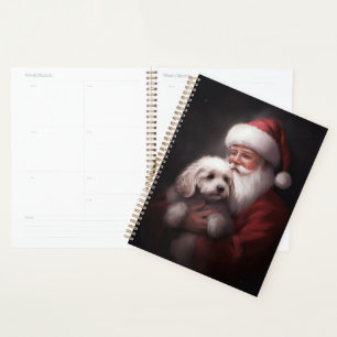 Poodle mit Weihnachtsmann Weihnachten Planer