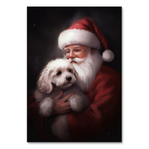 Poodle mit Weihnachtsmann Weihnachten Tischnummer