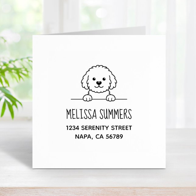 Poodle Mix Dog Doodle Pet Address Gummistempel (Von Creator hochgeladen)