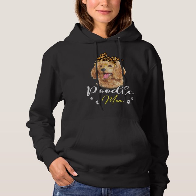 Poodle Mom Leopard Print Dog Hoodie (Vorderseite)