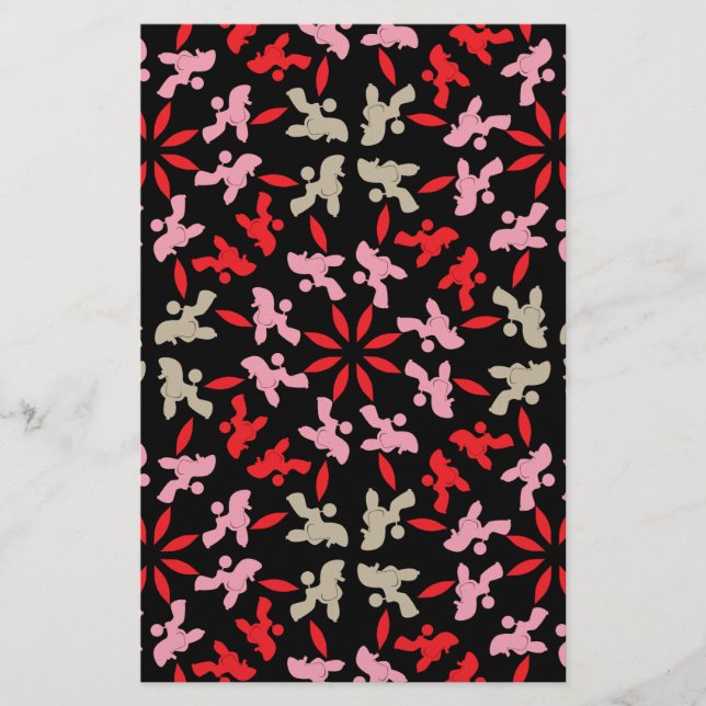 Poodle Muster Briefpapier (Vorderseite)