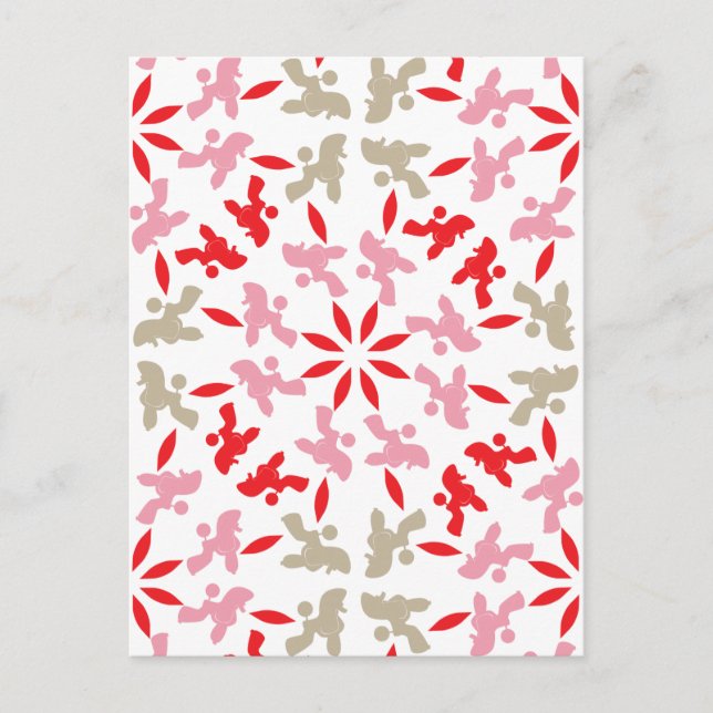 Poodle Muster Postkarte (Vorderseite)