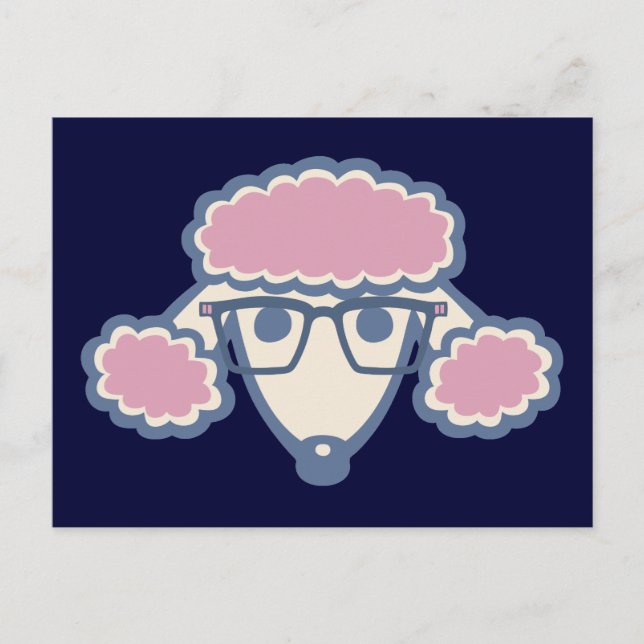 Poodle Nerd Postkarte (Vorderseite)