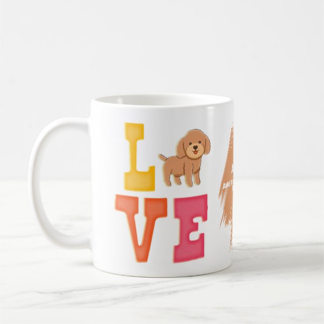 Poodle Niedlich Hund Vater Kaffeetasse (Links)