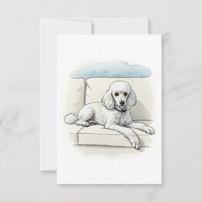 Poodle Note Card Dankeskarte (Vorderseite)