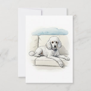Poodle Note Card Dankeskarte