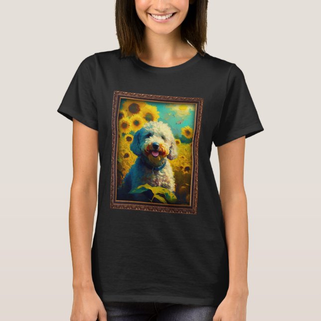 Poodle Painting Sunflower Flower Mom Women Floral  T-Shirt (Vorderseite)