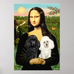 Poodle Pair (Schwarz + Weiß) - Mona Lisa Poster