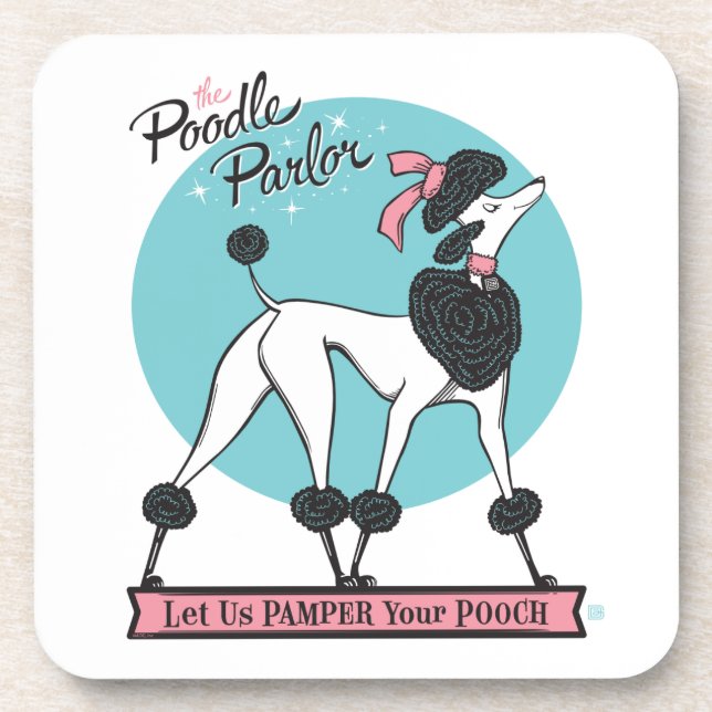 Poodle Parlor Getränkeuntersetzer (Vorderseite)