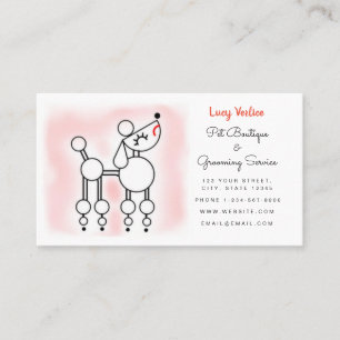 Poodle Parlor Pet Grooming Boutique Business Card Visitenkarte