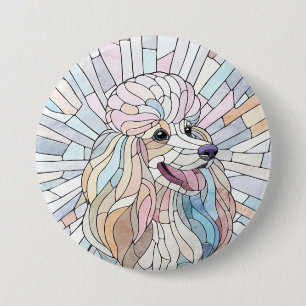Poodle - pastellfarbene Mosaik Button