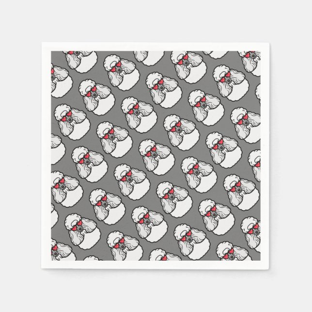 Poodle Pattern Funny Serviette (Vorderseite)