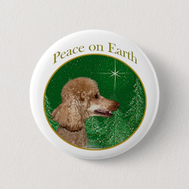 Poodle Peace Button (Vorderseite)