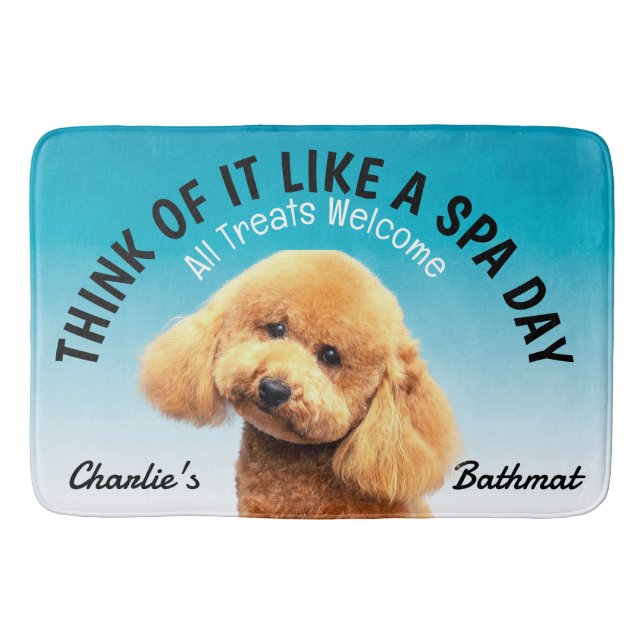 Poodle Personalisiert Hund Lover Bath Mat Badematte (Vorderseite)