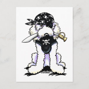 Poodle Pirate Postkarte