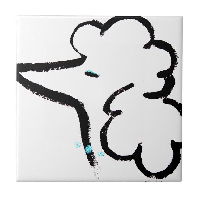 Poodle Portrait Fliese (Vorderseite)