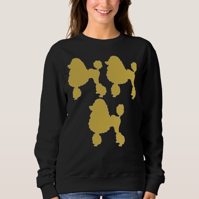 Poodle Prints Gold Poodle Dekoration Poodle Fre Sweatshirt (Vorderseite)
