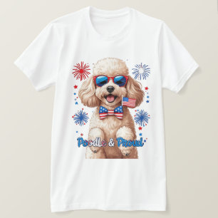 Poodle & Proud - 4. Juli Hunde T - Shirt
