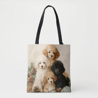 Poodle Puppies Vintage Christmas