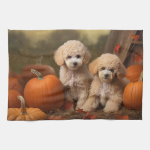 Poodle Puppy Autumn Delight Pumpkin Geschirrtuch