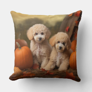 Poodle Puppy Autumn Delight Pumpkin Kissen