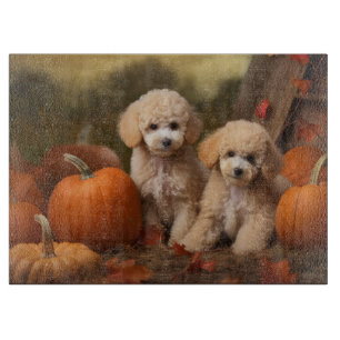 Poodle Puppy Autumn Delight Pumpkin Schneidebrett