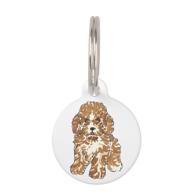 Poodle Puppy Haustiermarke (Vorderseite)