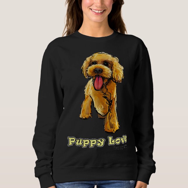 Poodle Puppy-Liebe Sweatshirt (Vorderseite)