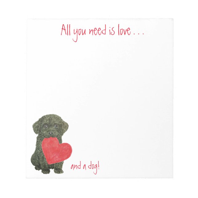 Poodle Puppy Notepad Notizblock (Vorderseite)
