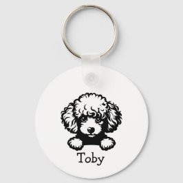 Poodle Puppy Personalisiert Theme Schlüsselanhänger